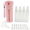 EPMOCN Set Contenitori da Viaggio per Liquidi 4 in 1, Dispenser da Viaggio Ricaricabile per Shampoo, Balsamo e Lozioni, Kit Viaggio Aereo Anti-Perdita con Etichette e Imbuto, 4 Flaconi da 30ml