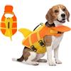 Ranphy Shark - Giubbotto di salvataggio per cani, con mentoniera galleggiante, ad alta galleggiabilità, con maniglia di salvataggio e anello per guinzaglio, per piscina, barca, spiaggia, cani di