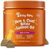 Zesty Paws Salmon Fish Oil Omega 3 for Dogs - with Wild Alaskan Salmon Oil - Skin & Coat + Allergy Support - Hip & Joint Dog Supplement + EPA & DHA - 90 Bites - Salmon Flavor