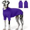 OUOBOB Maglione per cani per razze giganti, dolcevita termico lavorato a maglia, caldo ed elastico, per autunno e inverno, abbigliamento natalizio per le vacanze, maglione per cani per alano, viola