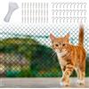 Keltorio Rete per gatti per balcone, 8 x 3 m, rete di protezione per gatti, rete da balcone rinforzata senza fori, per proteggere balconi, terrazze, finestre, porte, recinzioni