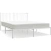 vidaXL Struttura letto con testiera in metallo bianco 150x200 cm