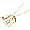 Handmade Collana donna corta oro girocollo Cu' na bona ciorta con cornetto e corna