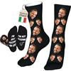 Easycosy Calzini Personalizzati con Foto, Idee Regalo per Uomo Donna(Nero)