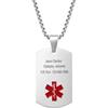 Generic Collana di allerta medica personalizzata per uomini donne argento sterling 925 personalizzato inciso medico ID targhetta Emergenza Med Allerta Collana gioielli fatto a mano