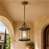 HSLJ1 Lampada a Sospensione da Esterno IP54, Lanterna Vintage in Vetro Color Bronzo Antico, E27, Resistente agli Spruzzi d'Acqua per Portico, Balcone, Terrazza e Ingresso