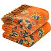 HOORDRY Coperta in tessuto di cotone, coperta con frange, double face, 230 x 250 cm, elegante e morbida coperta per TV