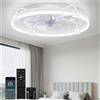 OUTON 60cm Ventilatore da Soffitto con Luce e Telecomando, Bianco