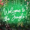DAKABUKA Insegne al neon a LED verdi con scritta Welcome to the Jungle per decorazione da parete, USB, per giardino, casa, portico, negozio, Natale, soggiorno, bar, decorazione (41 x 28 cm)
