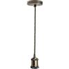 LEDSone Lampadario a sospensione in metallo vintage con attacco flessibile intrecciato da 1 m, attacco E27, kit per illuminazione interna (Ottone verde)