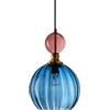 MZStech Lampada a Sospensione Colorato In Vetro Soffiato a Mano Con Accenti In Metallo Dorato, Lampadario E27 Regolabile In Altezza Stile Moderno Industriale Per Cucina, Sala Da Pranzo (Blu)