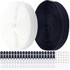 DOITEM #5 Cerniere a spirale in nylon sul rotolo, 20 metri da 18 metri con 40 cursori con cerniera per cucito fai da te, sartoria, borse, abbigliamento e tessuti per la casa (blu navy e bianco, #5)