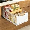 Bonhoom Cassetto estraibile da cucina, cesto scorrevole per cucina più profondi, cassetto telescopico, con guide per cassetti e manico in legno, per mobili da cucina, senza fori (nero)