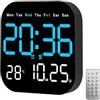 Lancoon Orologio da parete digitale a LED con conto alla rovescia, telecomando, luminosità regolabile, temperatura, data, 12/24 ore, ℃/℉, da tavolo/da appendere, per camera da letto, soggiorno