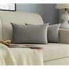 GIRASOLE HOME Coppia Federe Cuscini in Velluto Per Divano e Letto Copricuscini Antiacaro e Ipoallergenico Arredamento Casa con Zip Invisibile 2 pezzi (30x50cm, Grigio)
