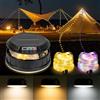 BlueYu Catena luminosa da campeggio, arrotolabile, 10 m, 140 LED, solare/tipo C, ricaricabile, 13 modalità di illuminazione e batteria da 4400 mAh, per campeggio e feste, colore: nero