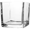 PATKAW Vaso di Vetro Quadrato 10X10 CM per Fiori e Piante da Tavolo Facile da Pulire per Ufficio e Casa