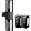 Oktaplex lighting Oktaplex lampada a parete da esterno LED con 2 lampadine E27 da 3,8 W Puno Dos lampada in alluminio 806lm IP44 grigia 230 V per interni ed esterni
