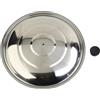 Tidevib Coperchio di ricambio in acciaio inox per pentole con manico nero per padelle, wok, casseruole, 32-38 cm di diametro (36 cm)