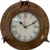 Generic Orologio da parete con finitura in ottone oblò 30,5 cm, oblò nave, per la decorazione della casa e dell'ufficio Orologio da nave in ottone antico - Decorazione da parete nautica marina con design