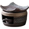 Generic Bruciatore di oli essenziali in ceramica per aromaterapia, realizzato a mano, diffusore di cera e olio con supporto per lumini, kit per aromaterapia zen per casa, ufficio e meditazione