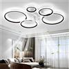 YUNZI Moderno Ventilatore da soffitto con illuminazione con telecomando, LED 72W Dimmerabile Ventilatore a soffitto, Lampada per Soggiorno Camera da letto Cucina, 6 velocità, Nero 100cm