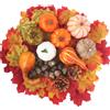 POPOYU Set di 123 zucche artificiali per decorazione autunnale con zucche ornamentali, ghiande, pigne, foglie decorative
