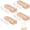 GOEDCH 4 pezzi di base a LED: 30 × 45 × 20 mm, base a LED, in legno a LED fai da te con controllo della luminosità e porta USB, luce bianca calda USB per sfere di vetro, piastre acriliche, statuette