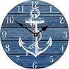 TAHEAT 20 cm Vintage Piccolo Blu Ancora Orologio da parete, Silenzioso Legno Mare Tema Orologi, Nautico Marino Orologio da Parete per Cucina/Soggiorno/Camera da letto/Bagno