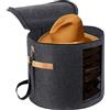 Teksome Scatola portaoggetti Rotonda in Feltro | 19 D X 17 H Contenitore per Cappelli | Contenitore Portatile per Cappelli con Coperchio Antipolvere, Custodia per Cappelli Organizer