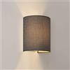 lux.pro Lampada da Parete Semicircolare Applique per Interni con Paralume in Tessuto Illuminazione Soffusa per Soggiorno Corridoio Camera da Letto - Grigio