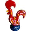 Generic Portugal Gallo di Barcelos, Arte Popolare Portoghese - Gallo Dipinto a Mano in Argilla Policroma - Simbolo di Buona Fortuna e Prosperità - Souvenir dal Portogallo (6,5 cm di Altezza) (Rosso)