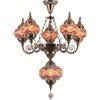 Yjmgrowing Lampadari a Mosaico Turco a 6 luci Luci Pendenti marocchine Vintage Luci da soffitto in Vetro Fatte a Mano in Boemia Decorazioni per Soggiorno, Sala da Pranzo, Ristorante, Bar,A