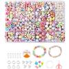 Alnicov Bracciale in plastica colorata Set di perline fai da te Kit di perline di gioielli per realizzare braccialetti Collane Artigianato