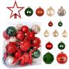 Weifeng 2026 Nuovo Confezione 50 Palline di Natale Diametro 3/5/6/8 cm, con Un Puntale per Albero di Natale, infrangibili, set di decorazioni natalizie per Natale,Verde/Rosso