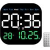 Lancoon Orologio da parete digitale con temperatura, data, luminosità regolabile, conto alla rovescia, telecomando 12/24 ore ℃/℉, da appendere al tavolo per camera da letto e soggiorno
