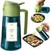 TrendPlain Spruzzino Olio per Friggitrice Aria 470ml, Dosatore Olio 2 in 1, Oliera Spray per Cucina, Insalata e Aceto, Accessori Cucina senza BPA (Verde-2)