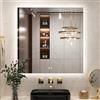 Keonjinn Specchio da bagno con luci a LED, 90 x 90 cm, specchio da bagno rettangolare illuminato con luce retroilluminata, anti-appannamento, specchi da trucco da parete con 3 colori dimmerabili