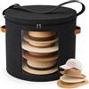 PUYUKO Cappelliera XL Rotonda in Feltro, 48 × 42 cm, Pieghevole con Coperchio (Nero)