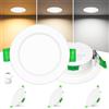 Laiebri Confezione da 3 Faretti LED da Incasso Extra Slim 23 mm, 5W Dimmerabili 0-100% con Dimmer Esterno, 2700K/4000K/6000K Regolabili, IP44 per Bagno, CRI 90, Foro Ø68-75 mm, 230V, Bianco
