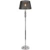 lux.pro Lampada da Terra Alta 151 cm Piantana con Paralume Conico in Tessuto Grigio Ø40 cm Lampada a Stelo Decorativo in Metallo Cromato