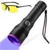 SUNOYA Torcia UV 365 nm 20 W - Torcia elettrica ricaricabile USB lampada UV per ambra, urina animale domestico, resina epossidica, minerali, rilevamento delle macchie