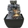 Creative Touch Mini fontana d'acqua da tavolo Rockfall Springs con luce a LED, fontana USB in resina per casa, ufficio, camera da letto, scrivania e arredamento relax, 18 cm