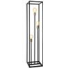 lux.pro Lampada da Terra Alta 140 cm Piantana con 3 Fonti di Luce senza Paralumi - Telaio Rettangolare in Metallo Nero