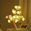 Loobiiny Lampada a LED a forma di albero di rose, colore bianco, con rose, fiori, albero di bonsai artificiale, luce decorativa USB, funzionamento a batteria