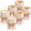 BSTDAYEVER Portacandele Votive in Legno Naturale Resistenti Umidità 6Pz | 5.8x7cm Portacandele a Tronco Sicurezza per Tavola Natale Matrimoni Valentino Festa