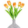 SHIHERESH 3D Ceramic Flowers Set, 5-Stem Set of Handcrafted Decorative Tulips | Fade-Resistant Preserved Flowers No Pollen Problems Home Decor Gift for Living Room, Bedroom, Office Decor，Home Decor