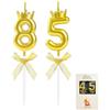 EAKE 85 & 58 candele di compleanno, 3D oro numero 75 candela topper torta con corona per 85° 58° compleanno, anniversario di matrimonio, feste, celebrazioni decorazioni