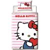 LYO Completo letto reversibile - HELLO KITTY - Microfibra - 1 copripiumino 140 x 200 cm + 1 federa 63 x 63 cm