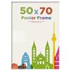 Egofine Cornice portafoto 50x70, 50x70 con plexiglass, 50 x 70 cm per montaggio a parete, cornice per foto, certificati e poster, montaggio orizzontale o verticale, bianco, 1 pezzo